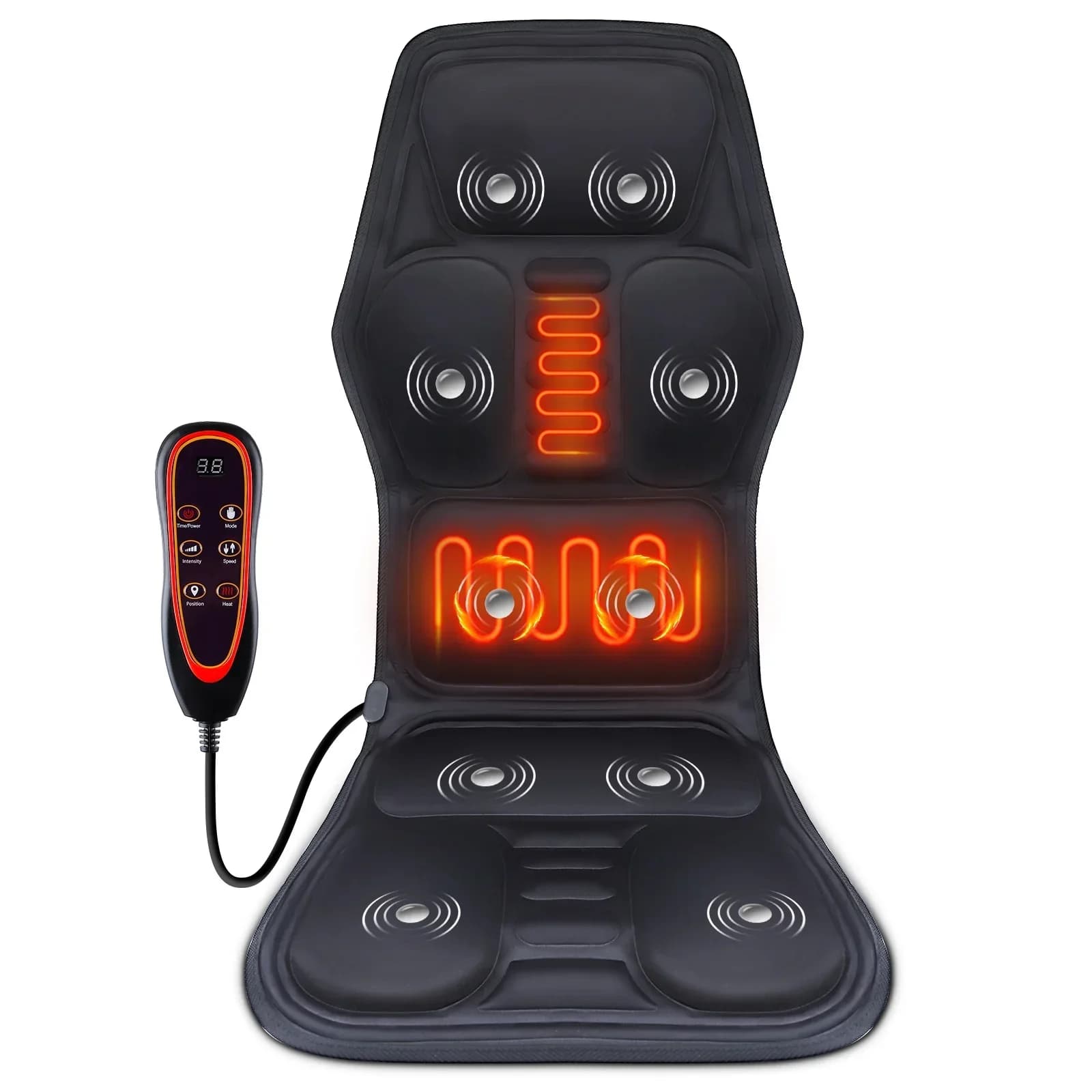 Electric Back Massage Armchair for infrared massage throughout the body Heating Vibrator for car Home Office Lumbar neck Mat for chair