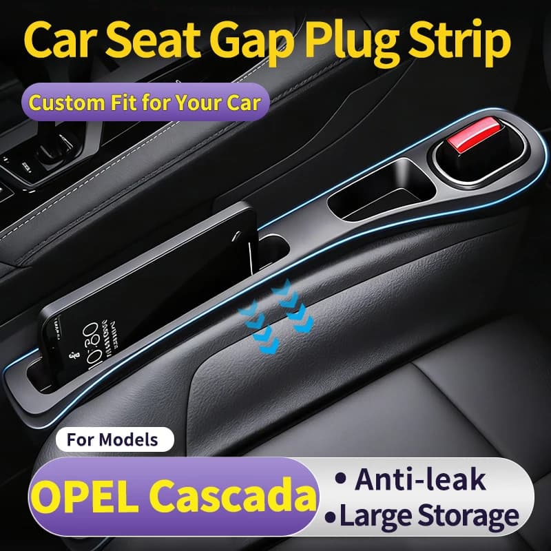 Auto Seat Leak Proof Strip For OPEL Cascada Car Seat Gap Anti-Drop Filler Strip Interior Side Crevice Storage Strip 2 Pieces Set
