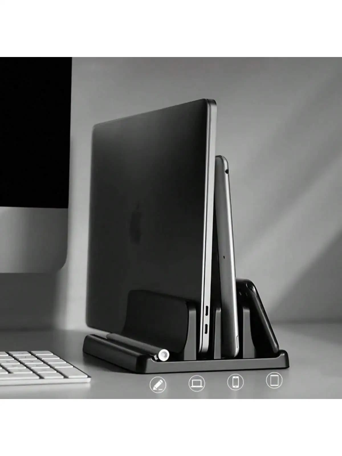 Supporto ergonomico regolabile per laptop in materiale ABS, con altezza regolabile, compatibile con MacBook, iPad e tablet