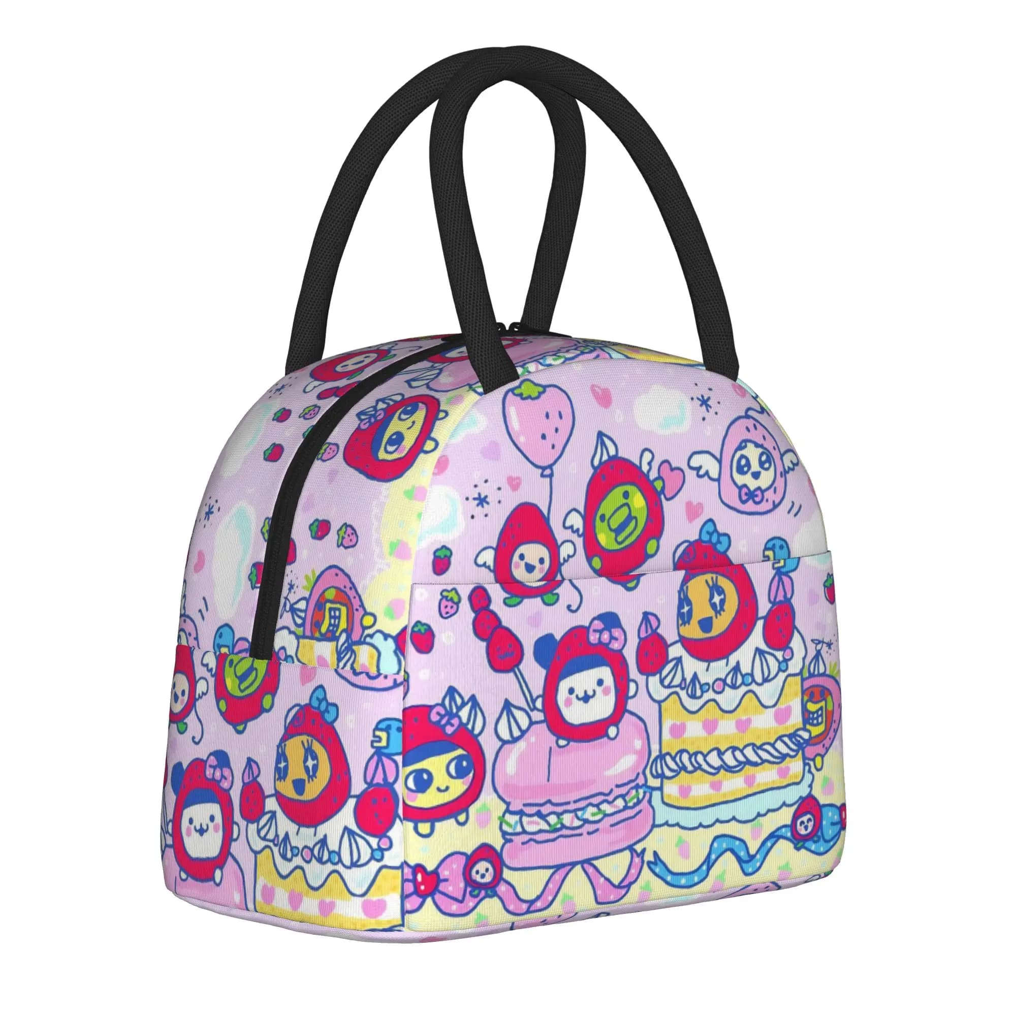 Borse termiche per il pranzo con disegni di cartoni animati Tamagotchis, borsa termica riutilizzabile, contenitore per il pranzo, borsa portatile per il pranzo, per uomini, donne, scuola