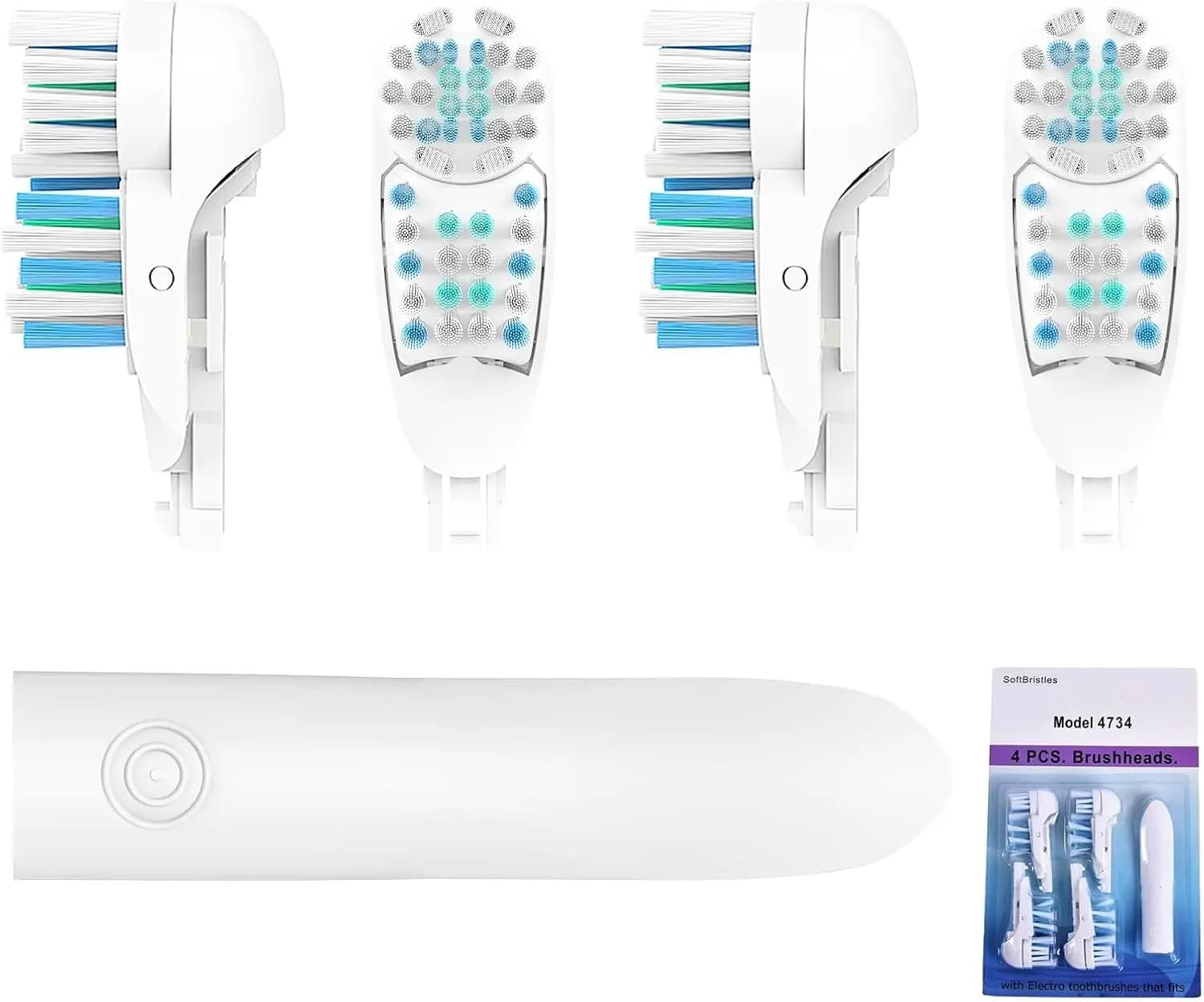 Testine di Ricambio per Spazzolino Elettrico 4/8/12X Spin Sensitive Dual Clean Cross Compatibili con Oral B 4732 3733 4734