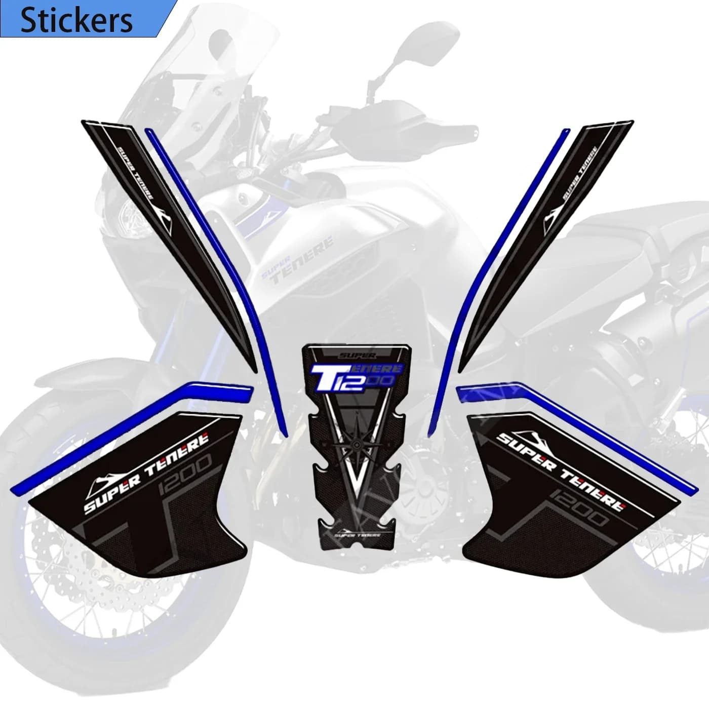 For Yamaha Super Tent XT1200X XT1200ZE XT 1200 ZE ES XTZ XTZ1200E Gas Oil Fuel Kit Ginocchio Fish Decalcomanie Tank Pad