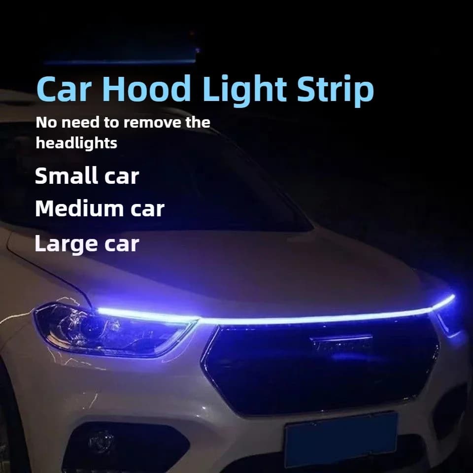 Nuove Luci di Segnalazione per Auto, Luci Diurne, Indicatori di Direzione LED, Striscia Luminosa Decorativa per Cofano Auto, Luce Indicatrice 12V