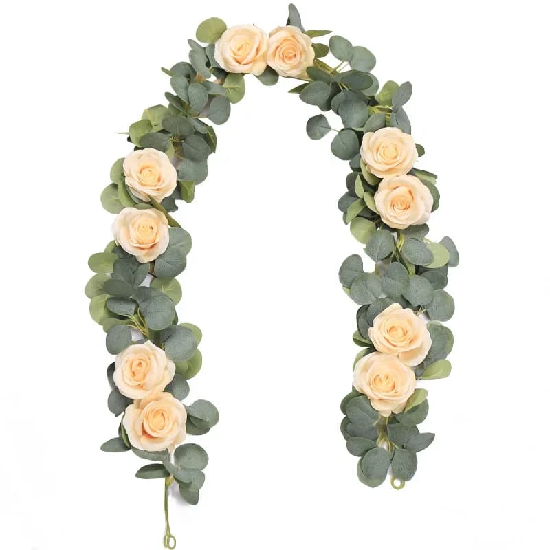 175 cm Artificial Sweetheart Rose Live Silk Flowers Rattan Balcony Home Decorations Simulation Plant Fake Flower Wedding Decoration