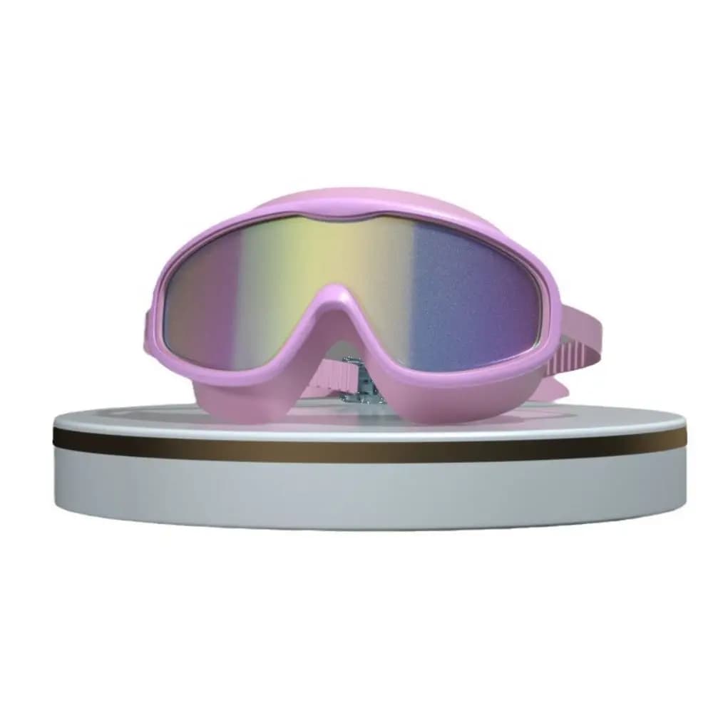 Occhialini da Nuoto con Montatura Grande Antiappannamento con Custodia, Occhiali da Allenamento Regolabili con Ampia Visuale per Gare Acquatiche Adulti