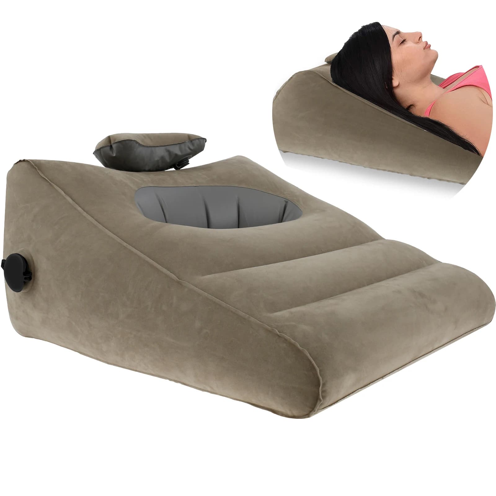 Cuscino gonfiabile da viaggio con zeppa Cuscino sollevatore per poggiagambe Cuscino per yoga lombare Cuscino d'aria multifunzionale per supporto per il corpo Nuovo