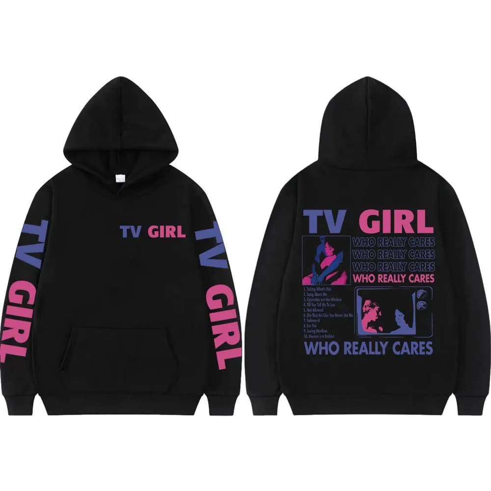 Pop Band TV Girl Who Really Cares Album Stampa Felpe con cappuccio Rock Hip Hop Felpe con cappuccio Uomo Donna Abbigliamento Y2k Moda Pullover