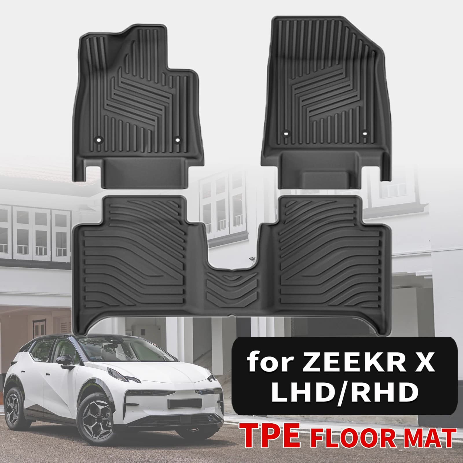 Tappetini per auto e tappetino per bagagliaio in TPE resistenti alle intemperie per ZEEKR X 2024 2025, antiscivolo e facili da pulire