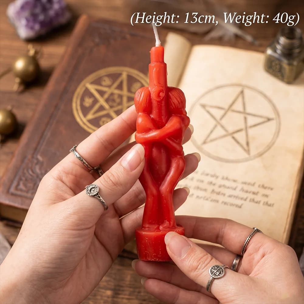 1 pcs candle ritual Buddha candles esoteric couple lover desire prayer candles color red male female for religious
