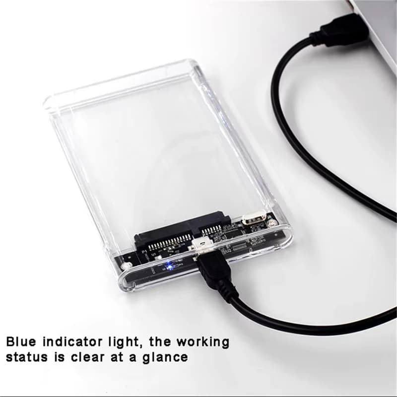 Nuovo Box Esterno Trasparente per HDD/SSD da 2.5 Pollici SATA a USB 3.0/3.1 Type-C/Micro B, Senza Attrezzi, Portatile