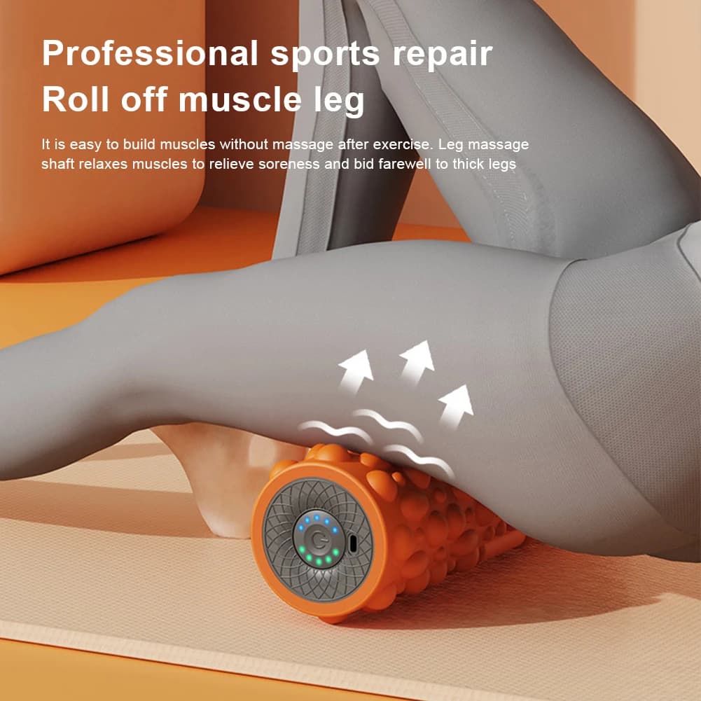 Electric Vibrating Foam Roller Yoga Column Rechargeable Massage Column 5 Modes Tissue Massager for Yoga Pilates