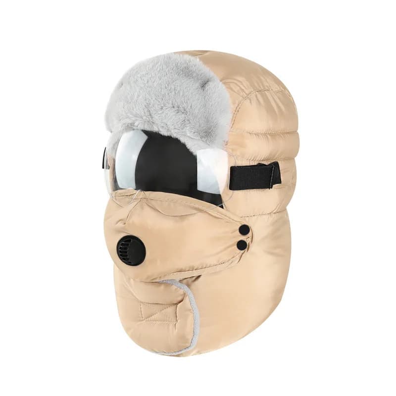 Cappello caldo moda invernale da esterno Uomo Cappelli da sci addensati invernali per donna Cappello con cappuccio antivento Cappello da ciclismo Passamontagna con occhiali