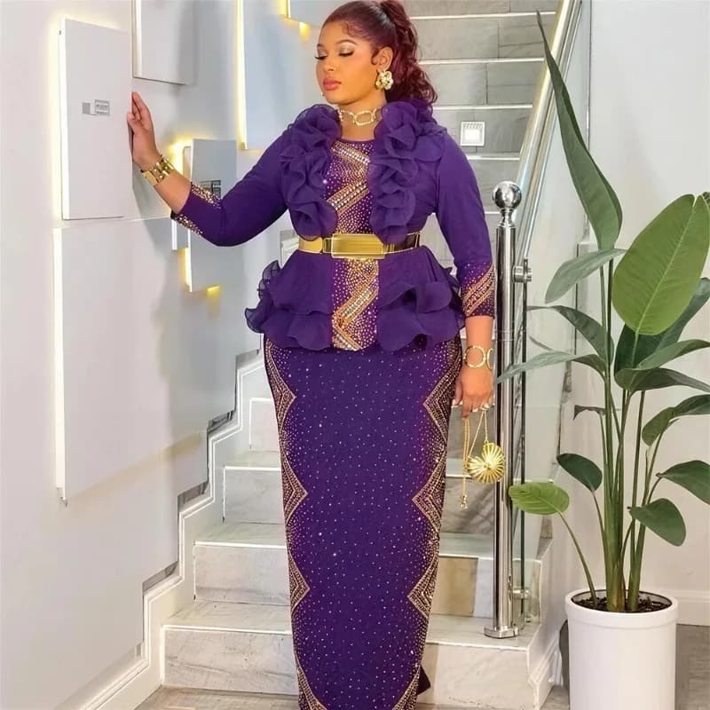 Abiti da sera da festa per donna Dashiki Maxi abiti con paillettes Turchia Abbigliamento africano Compleanno Prom Abito da sposa Abito lungo da donna