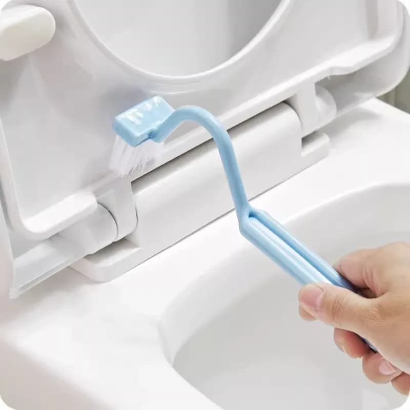 Scopino per WC a forma di S Detergente per WC portatile Bordo curvo Manico ad angolo Forniture per il bagno Pulizia Strumenti per la casa Accessori
