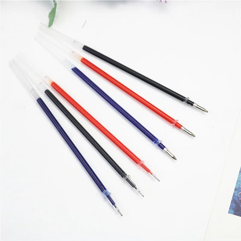 Ricariche per penna gel da 20 pezzi spessore filettatura 0.5MM, scrittura liscia 0.38mm nero blu rosso