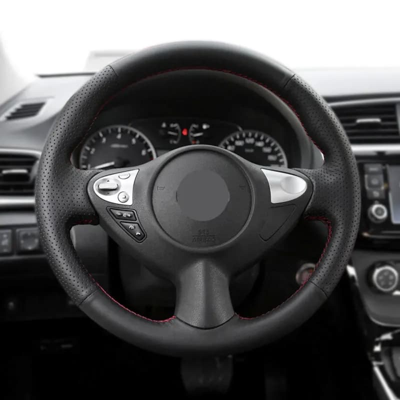 Per Nissan Maxima 2009-2014 Juke 370Z Nota (UK) Sentra SV Treccia a mano Coprivolante per auto Protezione Trim Copertura in morbida pelle