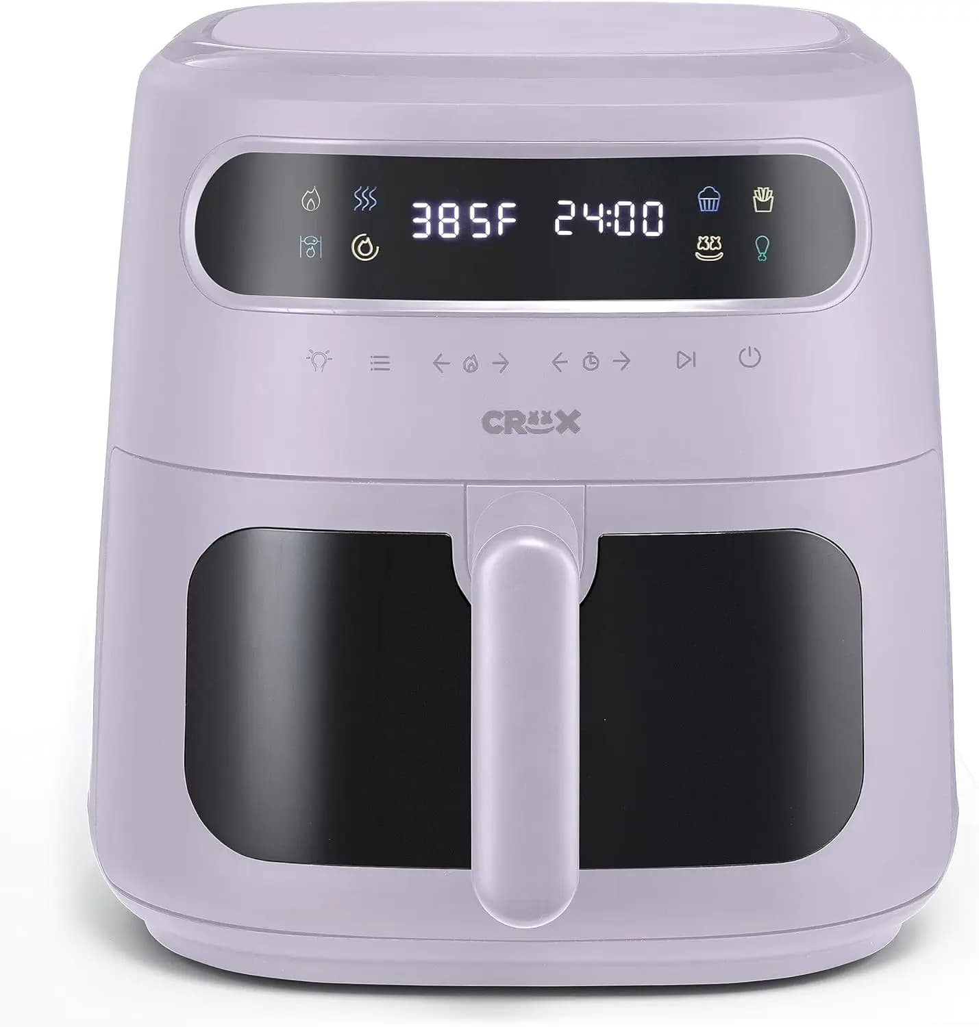Friggitrice ad aria digitale da 8,0 QT con TurboCrisp, touch screen, timer, spegnimento automatico, programmabile, colore lavanda