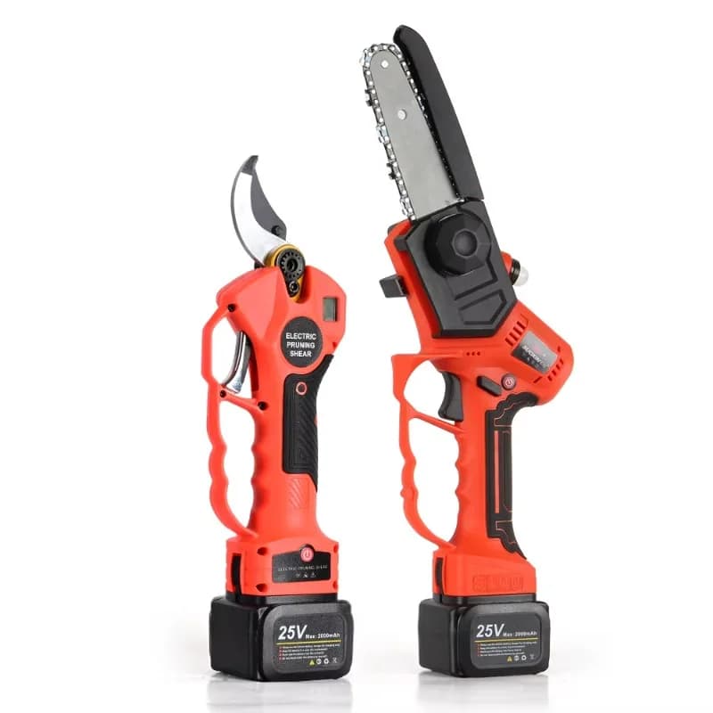 25 V Industrial Electric Cesoie Electric Power Supply 1.6 \" with 5 \" folding pole and mini electric chain saw Material Blade SK5
