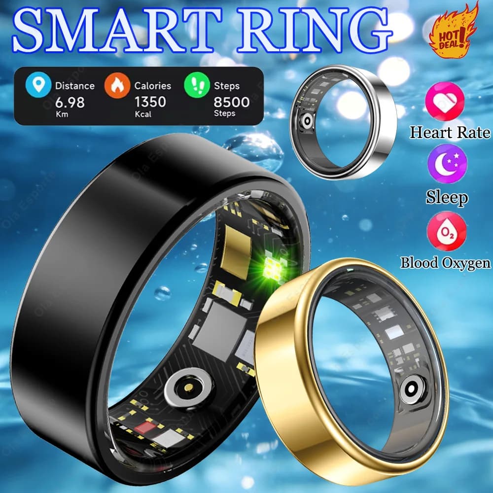 New Multifunctional Intelligent 2026 Ring for Men and Women with Charging Case, Cardiaca and Oxygen Frequency Monitoring in Blood, Waterproof for Android iOS