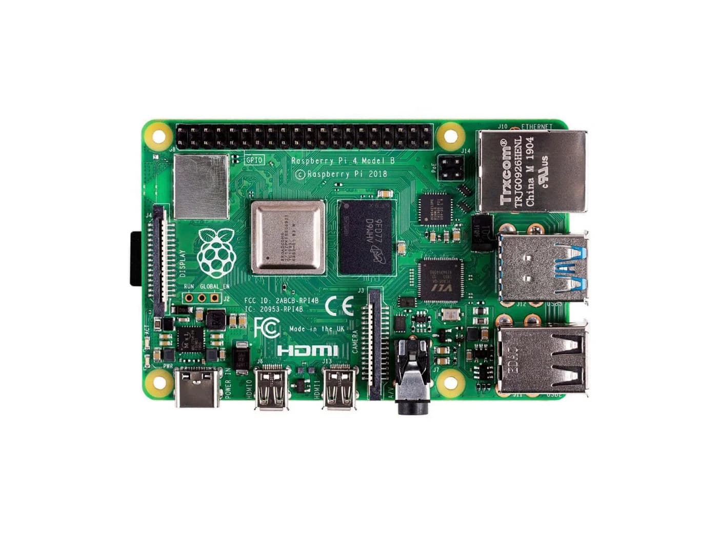 Raspberry Pi 4 Computer Model B, Single Card Computer to Build Smart Mini PC/Robots/Play console/Workstation/Media Center