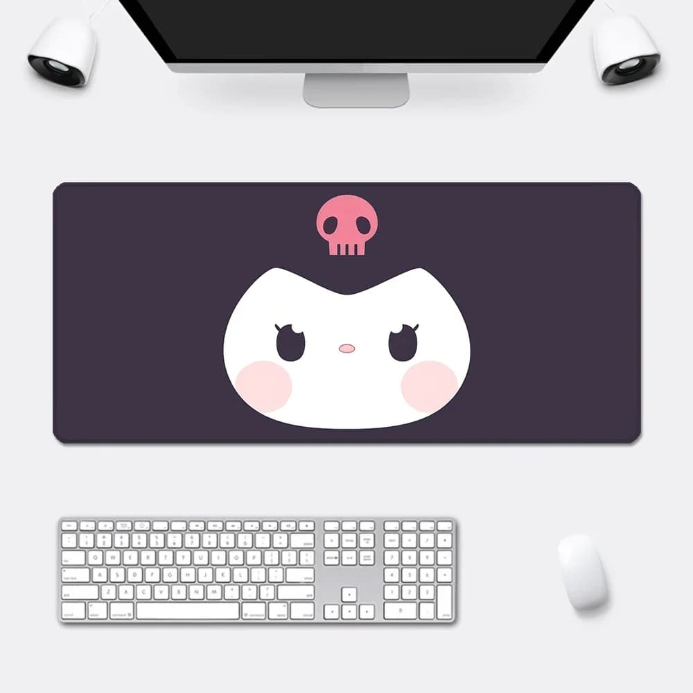 Big Sanrio Desk Mat, PU Leather Mousepad with Kuromi HD Printing, Anti-slip for PC and Gamer