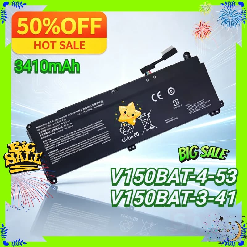 V150BAT-4-53 V150BAT-3-41 53.35Wh/41Wh Laptop Battery for Hasee Z8 G8 DA5 DA7NP CV15S02 Z8-DA7NP DA7NT CV15S02 G8-DA7NT Bateria