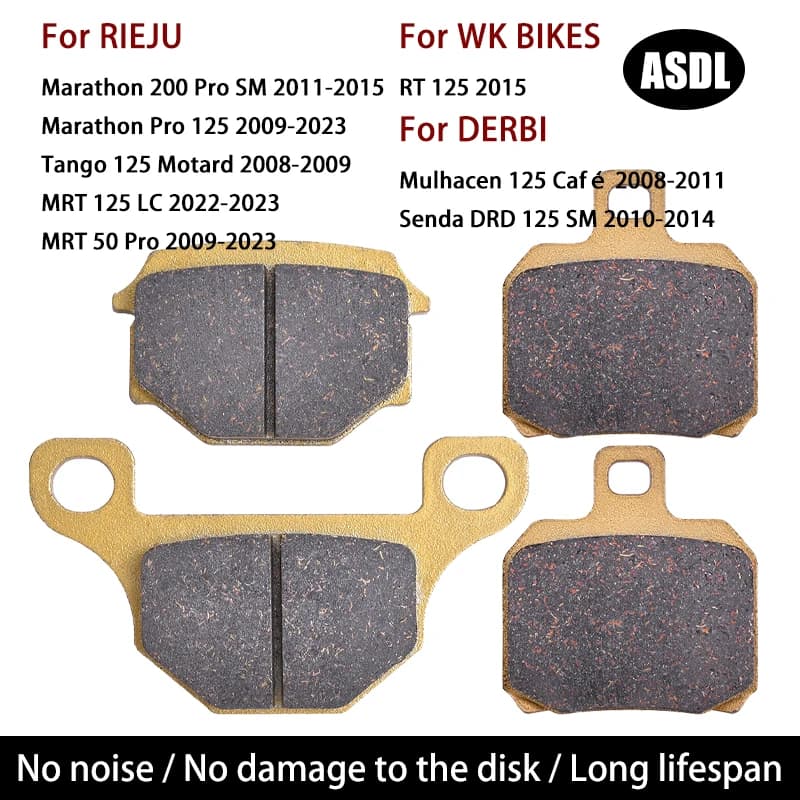 Pastiglie Freno Anteriori e Posteriori per DERBI Mulhacen Senda DRD 125 R SM, per RIEJU MRT 50 MRT50 MRT125 Marathon Pro 125 200, per WK BIKES RT