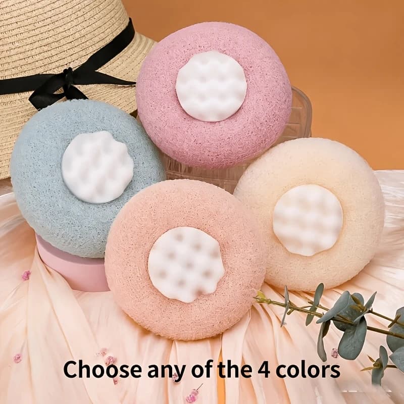 2 Combinazioni 1 Spugna per vasca da bagno con ventosa e gancio | Sfera da doccia in morbida rete con setole in silicone | Multicolore, pratico e versatile