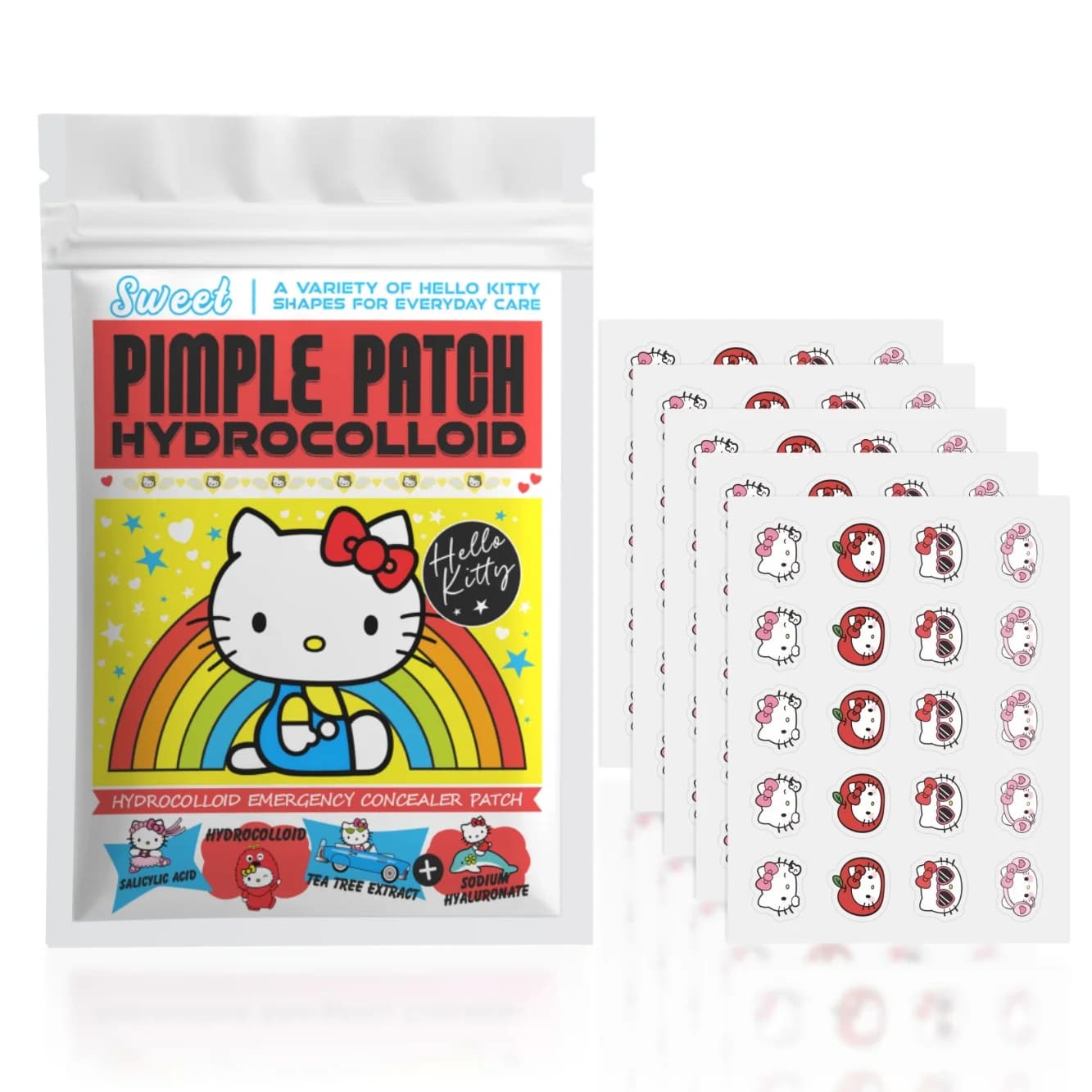 100 cerotti per l'acne Hello Kitty, cerotti per l'acne del viso, cerotti idrogel per la rimozione dell'acne, correttore