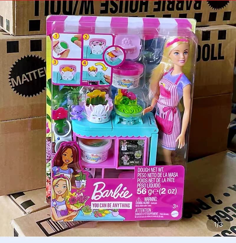 Nuovo autentico Barbie'S Barbie Flower Shop Serie a tema Giocare a casa Giocattoli Coltiva la ragazza Principessa Vestire Giocattoli Regalo di compleanno