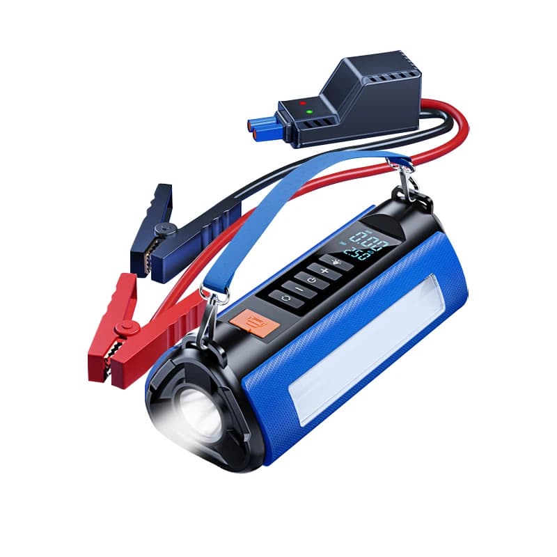 Avviatore di emergenza portatile con batteria da 10000 mAh con compressore d'aria Accumulatori e caricabatterie di riserva Borsa EVA Smart Clip Accendino Gonfiatore per pneumatici Avviatore di emergenza per auto