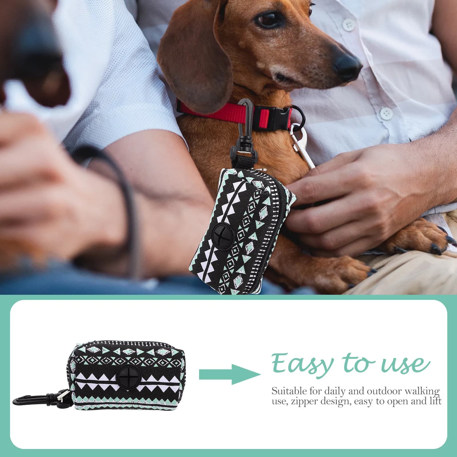 Dispenser Portatile per Sacchetti per Escrementi di Cane con Clip da Cintura, Traspirante e Resistente all'Usura, Porta Sacchetti per Rifiuti di Animali Domestici per Passeggiate e Corsa all'Aperto