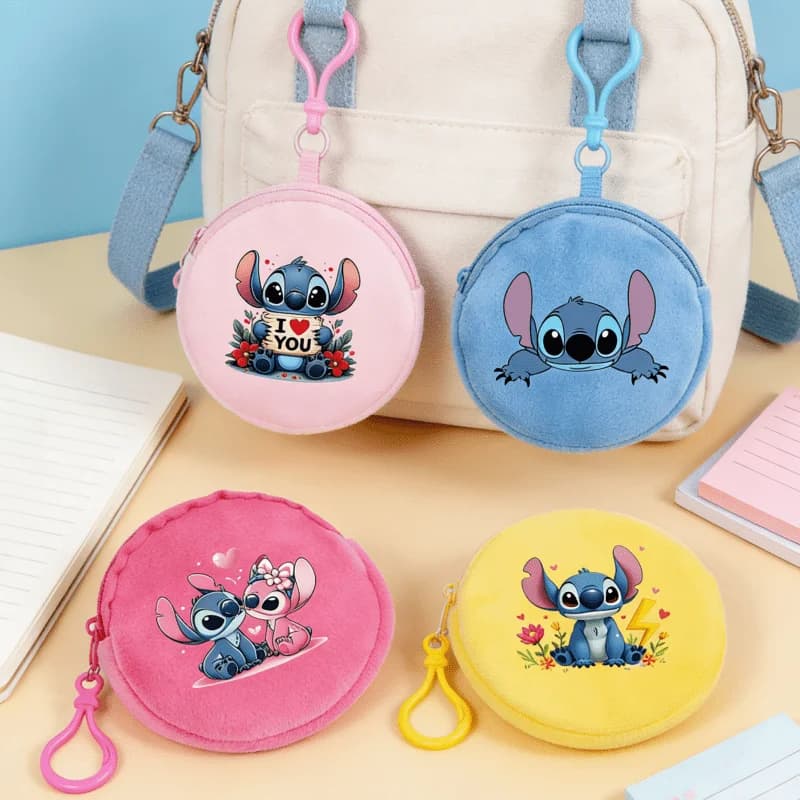 1pc disney Stitch wallet，cute Bag ， Coin purse Pink ，Mini Coin purse Storage, Perfect for Small Gifts，party ，plush gifts