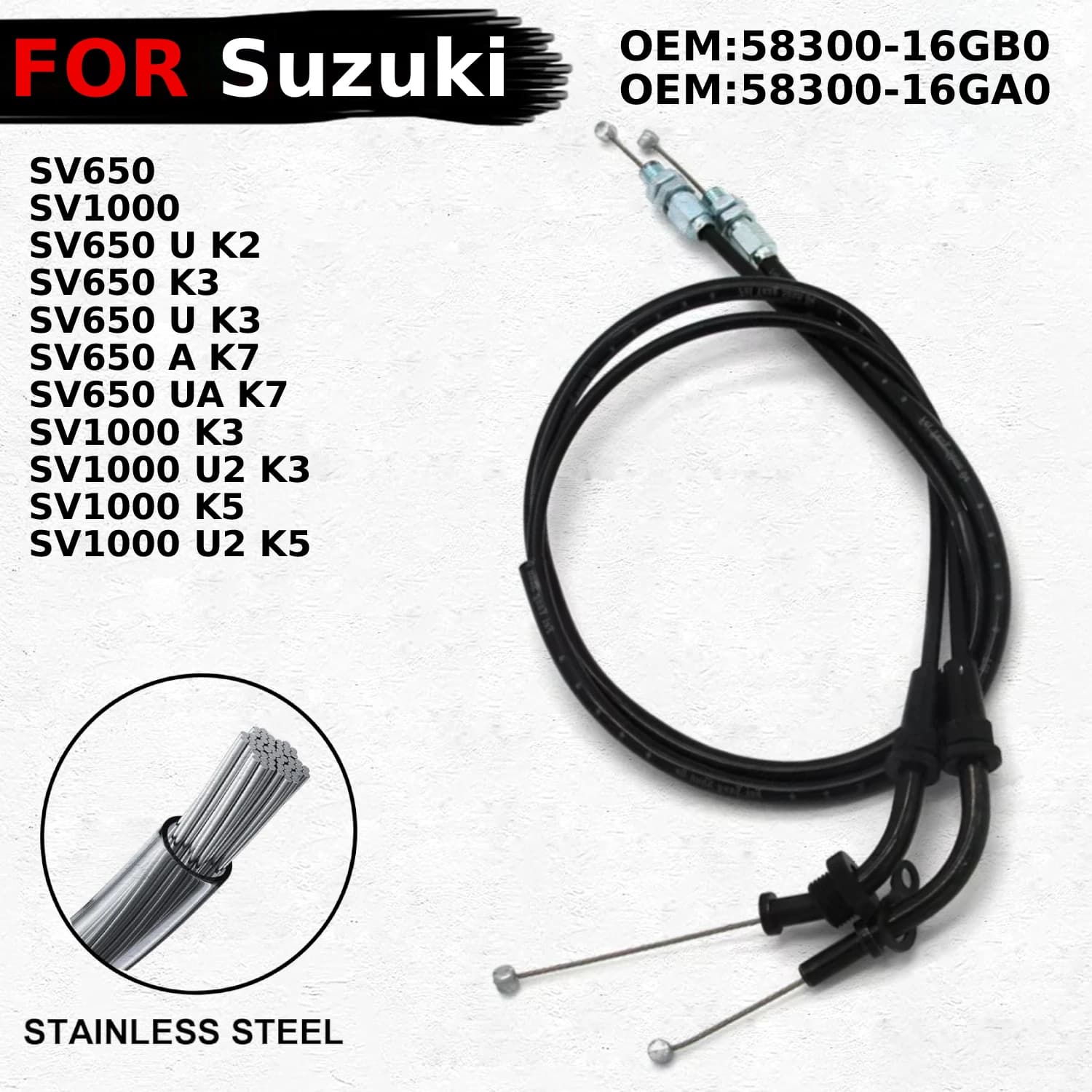 Moto Push & Pull cavo acceleratore linea fili Scooter accelerazione per Suzuki SV650 SV1000 SV650 U K2 SV650 K3 SV1000 K3 parti