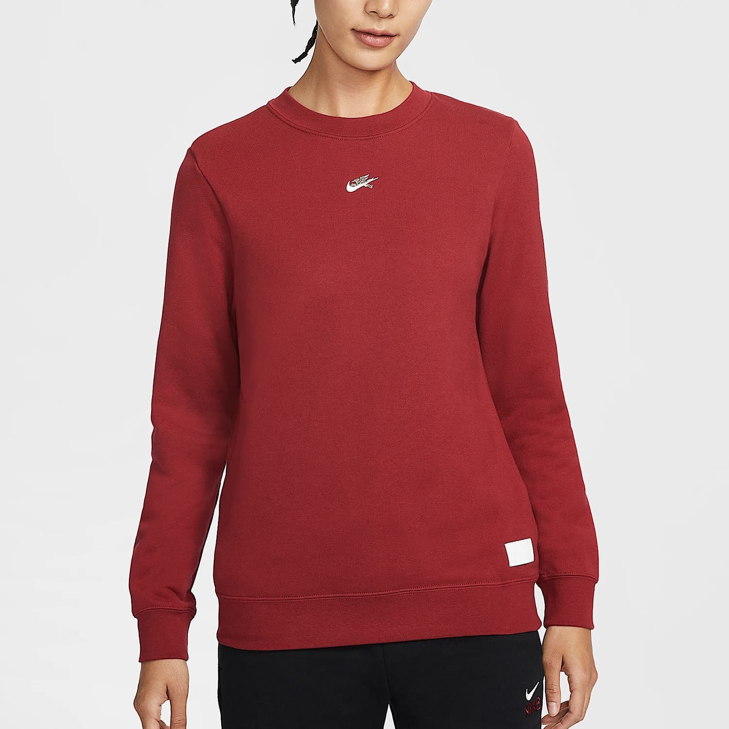 Felpa sportiva ricamata con scollo rotondo da donna Nike Genuine Sportswear IQ3827-613