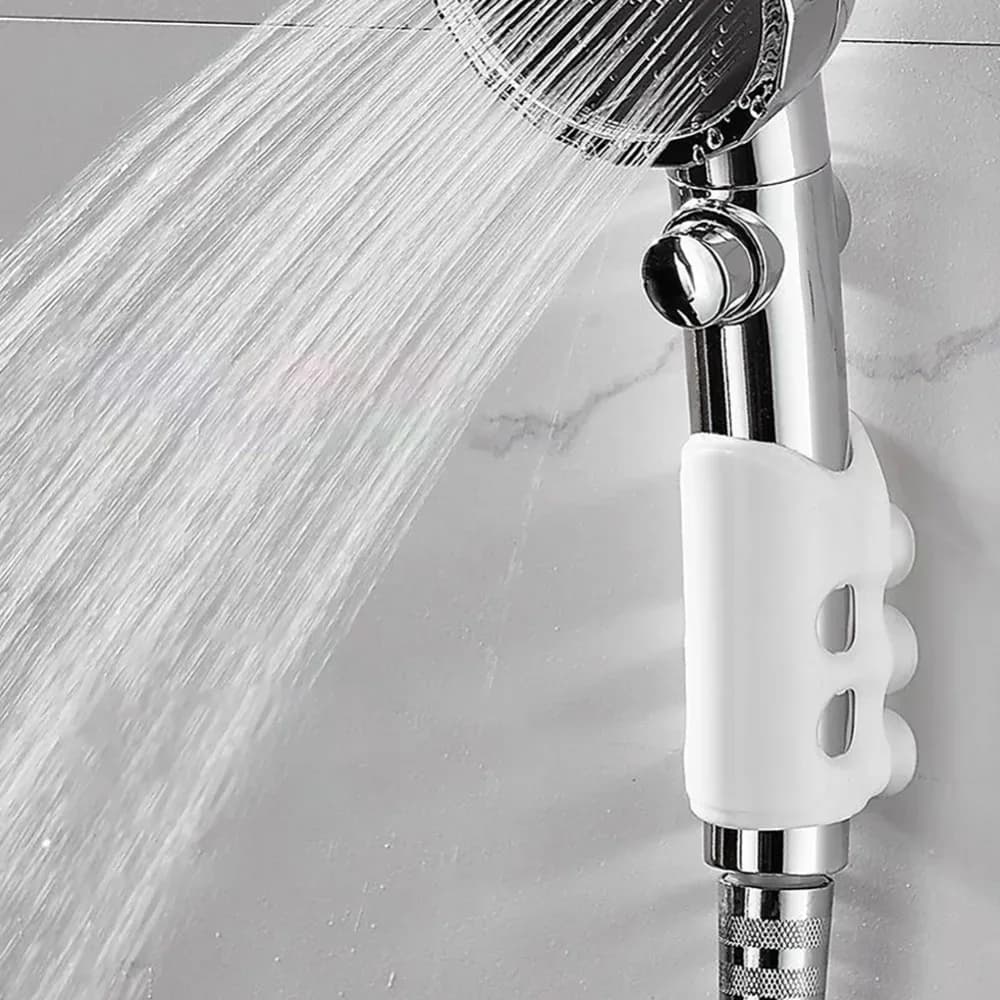 Supporto per soffione doccia mobile da 3 pezzi con ventosa Ganci per bagno con supporto per doccia riutilizzabile regolabile in silicone senza punzonatura