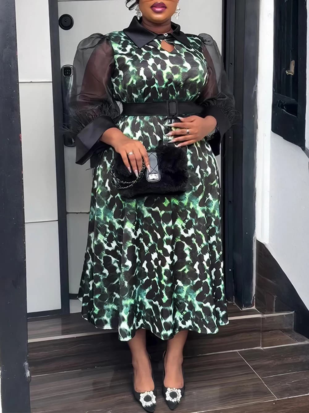 African Dashiki Print Dresses For Women Puff Sleeve Maxi Robes Birthday Party Prom Evening Gowns Ladies Clothing Turkey Dress