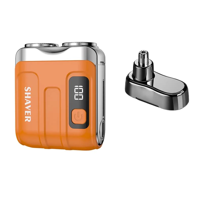 2 In 1 Electric Shaver Men's Nose Hair Trimmer Magnetic Double Blade Rechargeable LCD Portable Beard Trimmer Face Beard Razor