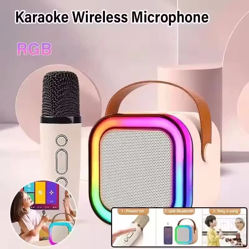 Altoparlante Karaoke Bluetooth Wireless Portatile con Microfono, Mini Lettore Musicale e Cassa Audio per Canto Domestico