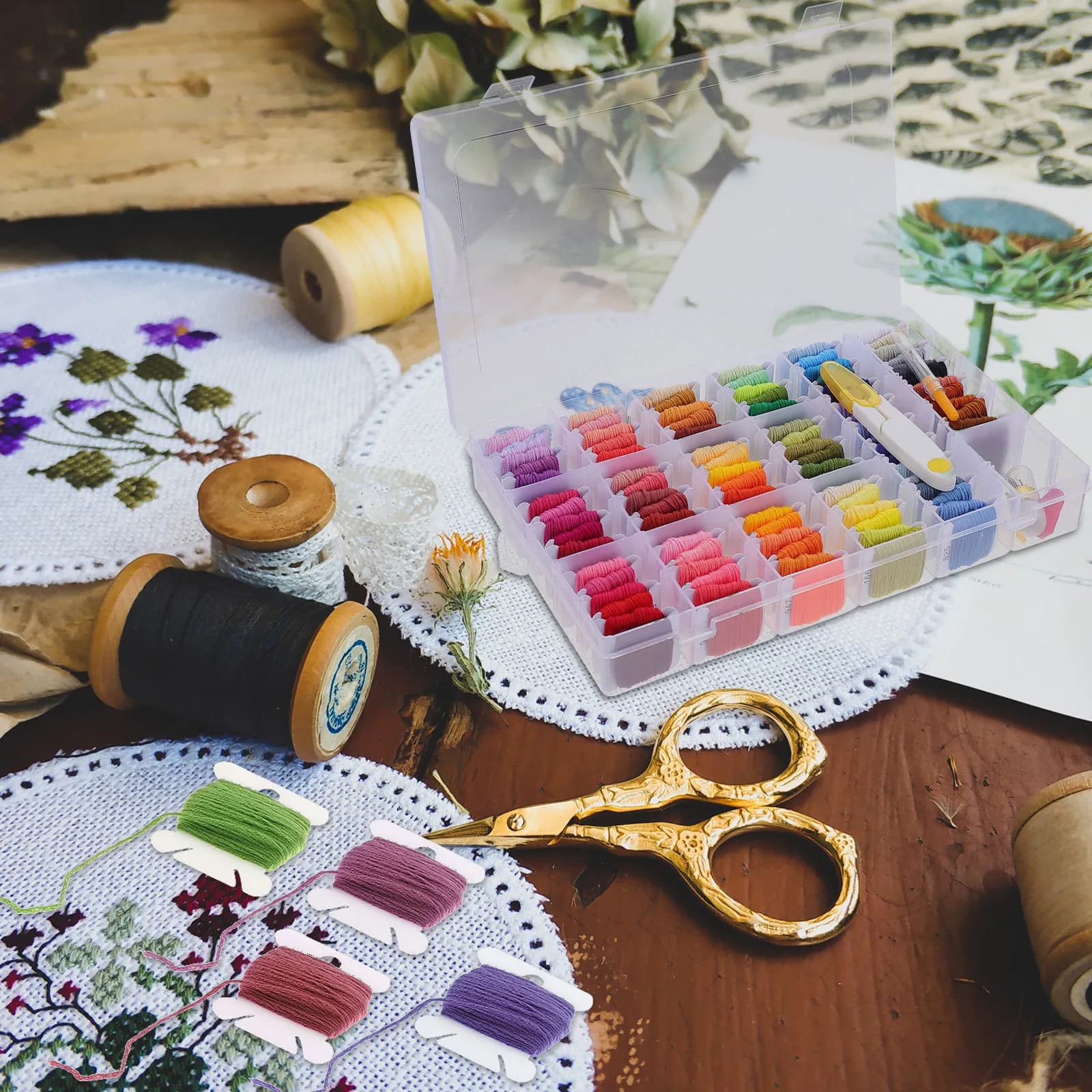 Kit di 50 Colori di Filo da Ricamo, Fili Resistenti e Riutilizzabili per Cucito a Mano e a Macchina, Quilting, Punto Croce e Artigianato
