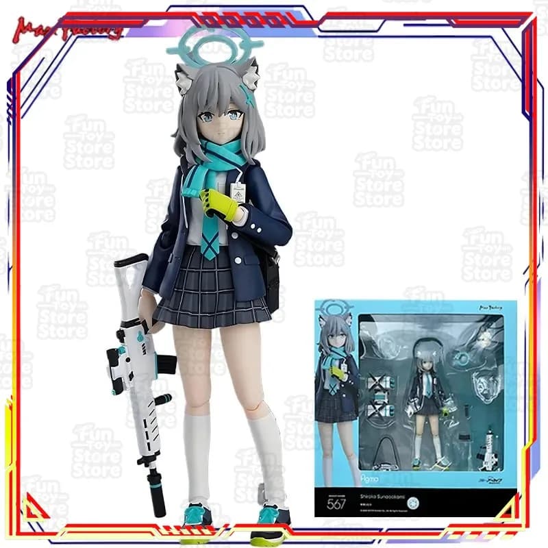 Max Original Blue Archive Sarashina Shiroko Action Figure Anime Articolata da Collezione con Supporto Espositivo e
