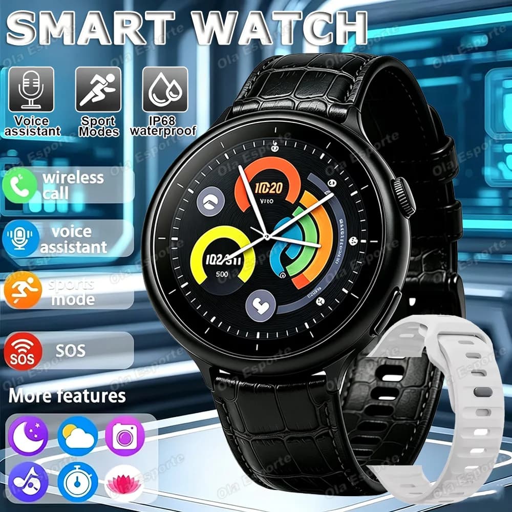NUOVO Smartwatch da 1,5 Pollici Android/iOS con Monitoraggio della Salute, Chiamate Wireless, Controllo Fotocamera, Quadrante Personalizzabile e Assistente Vocale