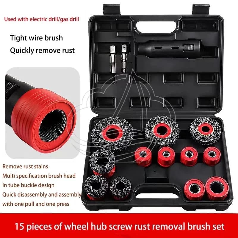 Kit di Spazzole per la Rimozione della Ruggine da Dadi e Bulloni delle Ruote Auto 12-28mm