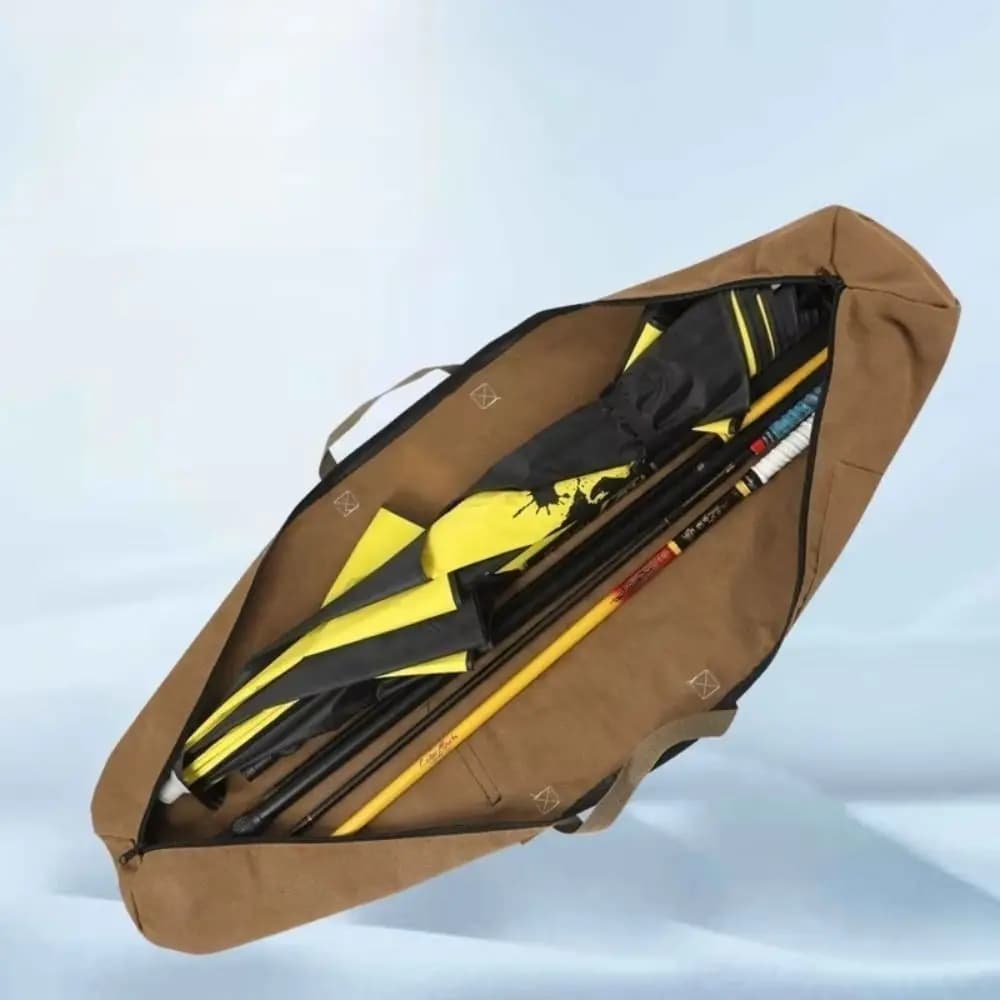 Portable Canvas Fishing Rod Bag Large Capacity Light Design Fishing Storage Bag Fishing Tackle Bag Outdoor Fishing