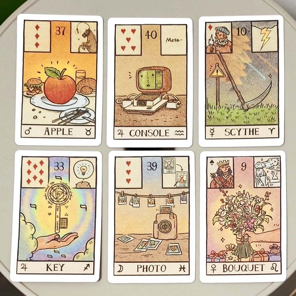 Akashic Eye Lenormand: Set di divinazione con 61 carte (36 tradizionali + 12 nuove + 13 opzionali) Carte oracolo moderne illustrate