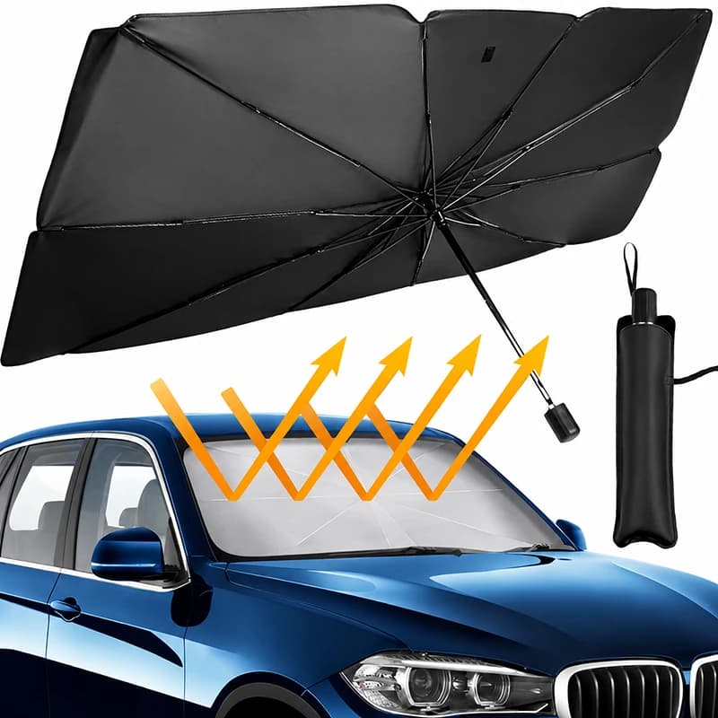 Universal Foldable Car Windshield Sunshade Umbrella UV Protection Heat Insulation Front Window Cover Portable Auto Sun Shade