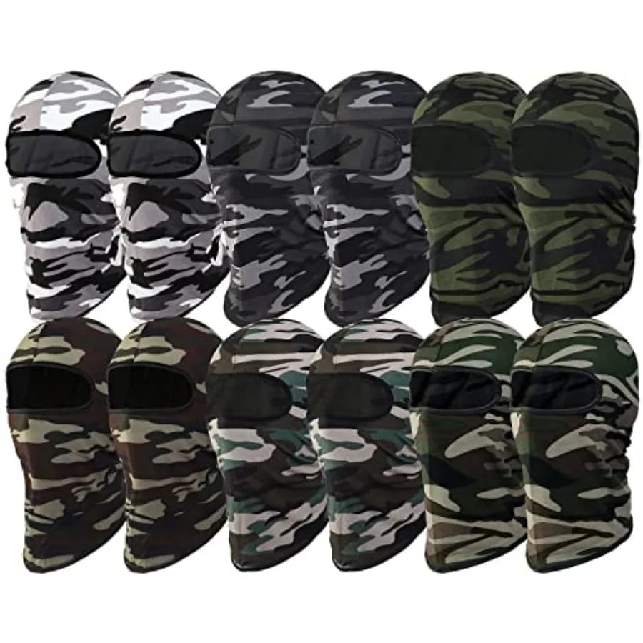 Confezione da 3/12 Balaclava Maschera Facciale Multiuso Integrale Ninja per Moto Ciclismo Sport all'Aperto Sci in Vari Colori