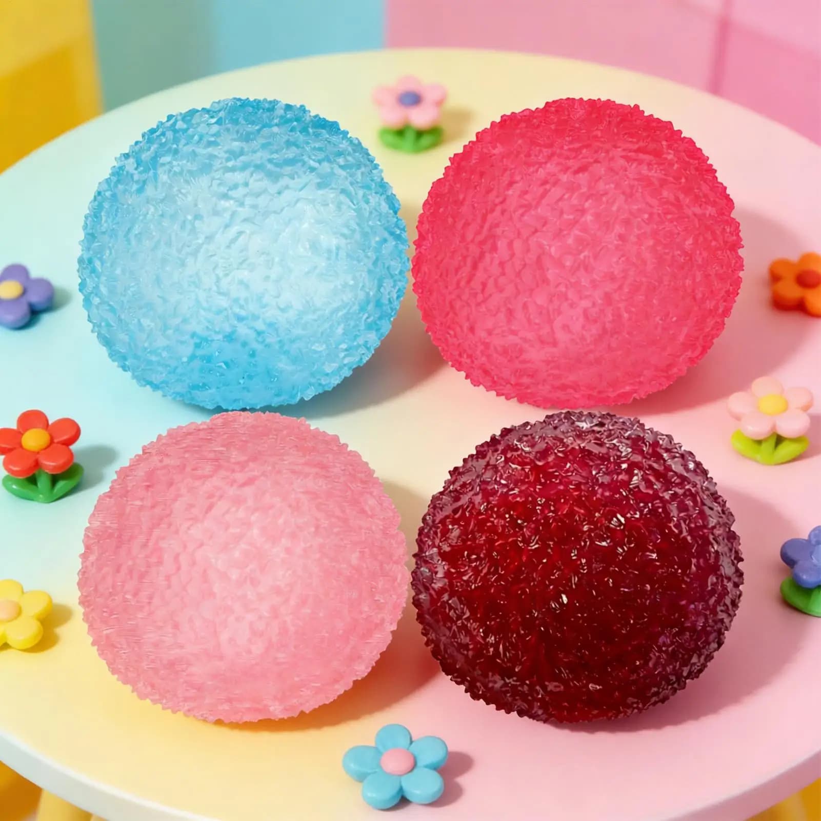 Palline antistress da 6 cm per bambini, divertenti, morbide, testurizzate, giocattoli sensoriali antistress, gadget calmanti per l'ansia, ideali come bomboniere per feste scolastiche.