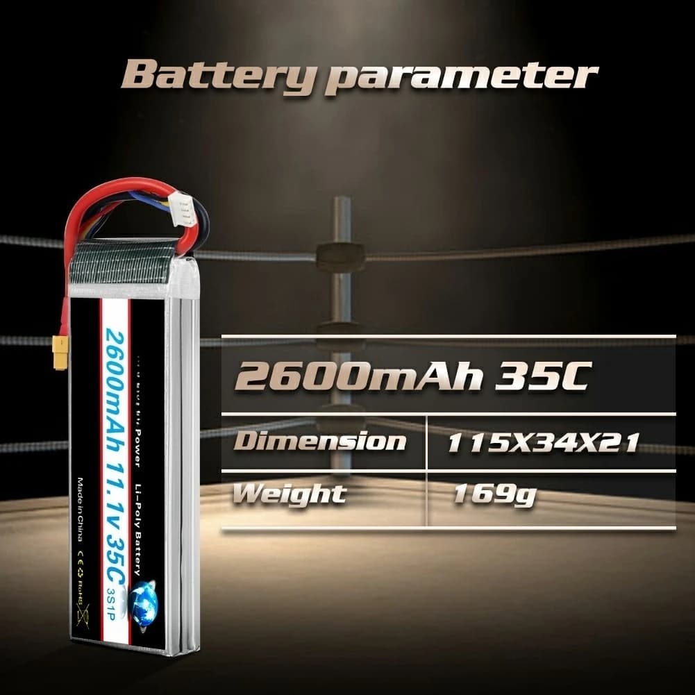 Batteria Lipo 2S 3S 4S 5S 6S 1500/2200/2600mah 35C con connettore XT60 Per rc auto barca Quadcopter Elicottero trex-450 droni fpv