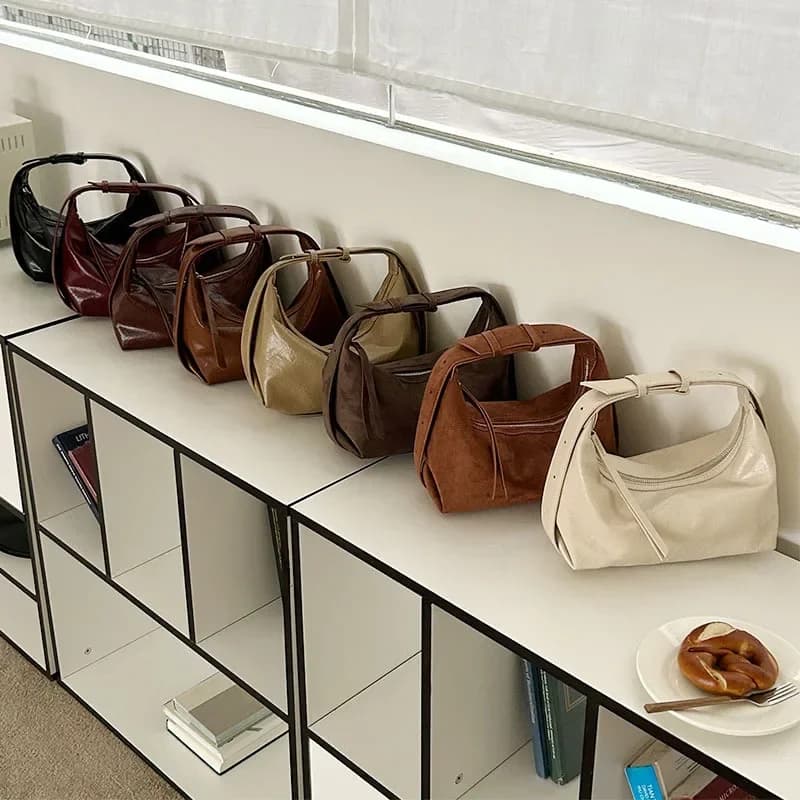 Borsa a tracolla con cuscino a spalla singola Texture morbida Modello litchi Borsa con scatola di riso Design con fiocco Borsa versatile per pendolarismo di nicchia